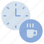 coffee, time, date, clock, watch, work, icon 