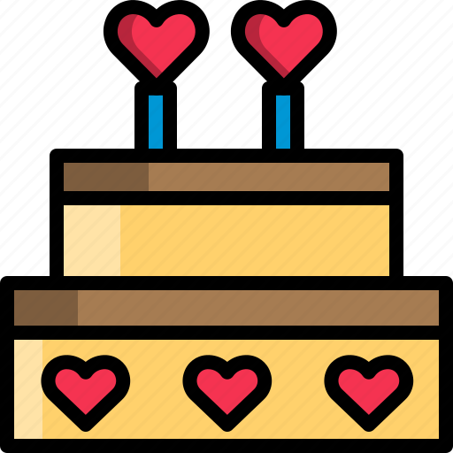 Cake, dessert, heart, love, valentine, wedding icon - Download on Iconfinder