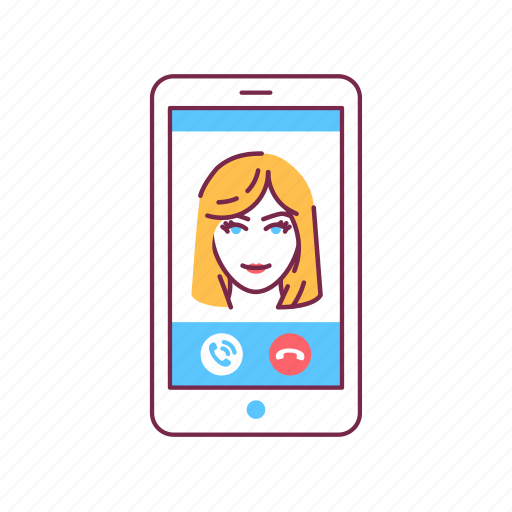 Avatar, call, device, emoticon, face, female, smartphone icon - Download on Iconfinder