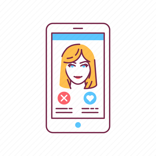 Dating, device, face, female, online, smartphone, virtual icon - Download on Iconfinder