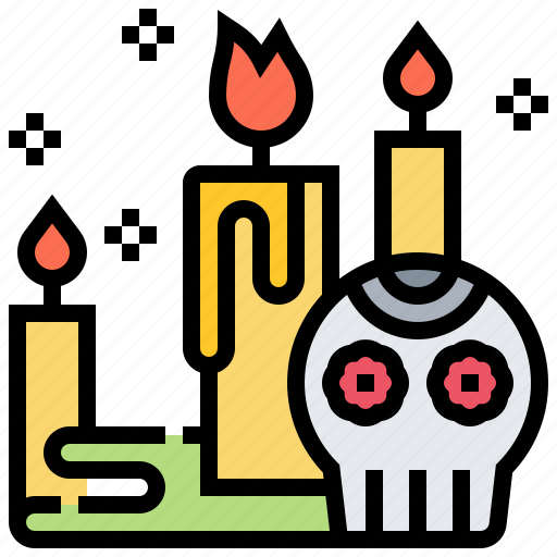 Candle, festival, horror, scary, skeleton icon - Download on Iconfinder