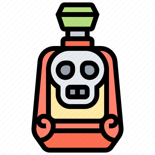 Alcohol, bottle, danger, skull, tequila icon - Download on Iconfinder