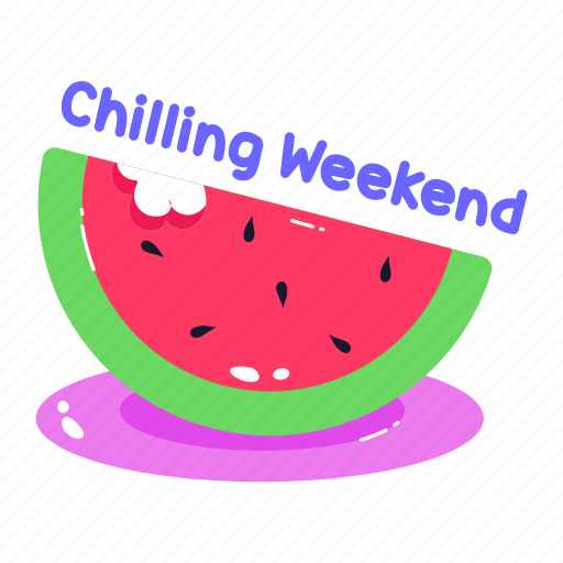 Chilling weekend, watermelon slice, fruit, healthy food, organic diet sticker - Download on Iconfinder