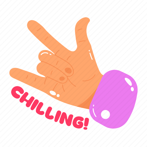 Rock on, chill, rock sign, hand gesture, chill sign sticker - Download on Iconfinder