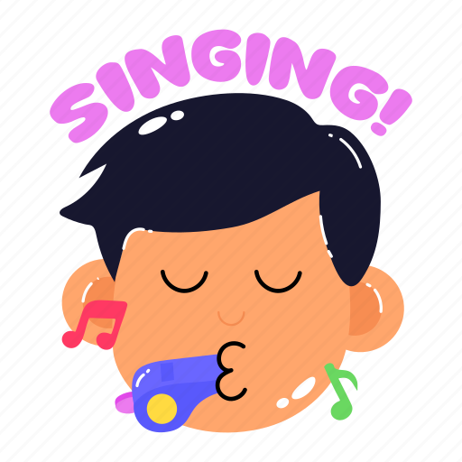 Whistling, singing, playing whistle, whistle music, whistle melody sticker - Download on Iconfinder
