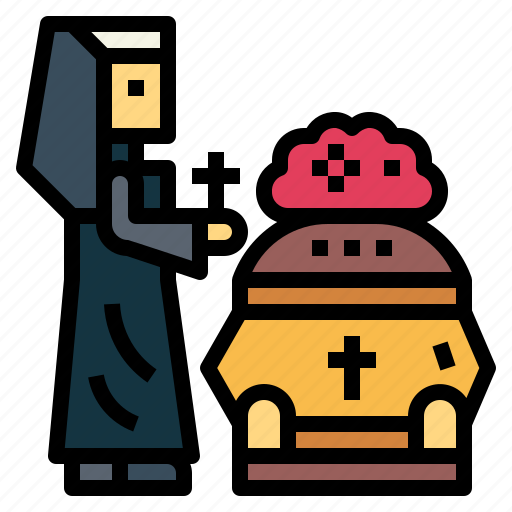 Burial, cdeath, coffin, funeral, nuns icon - Download on Iconfinder