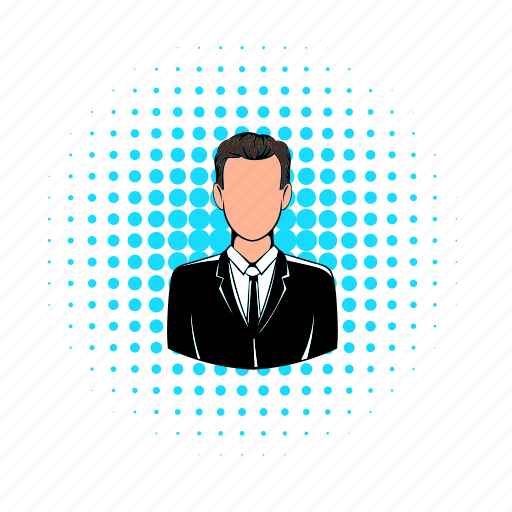Avatar, comics, halftone, male, man, suit, user icon - Download on Iconfinder