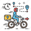 bicycle, courier, delivery, express, shipping, transport 