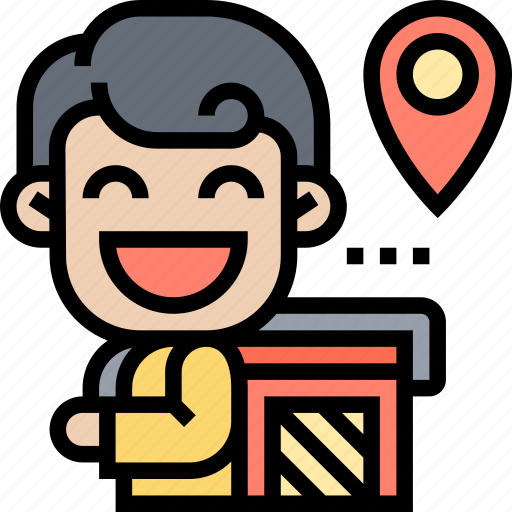 Delivery, box, carry, location, postman icon - Download on Iconfinder