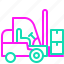 forklift, warehouse, cargo, courier, logistic, truck, package 