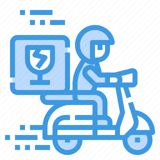 Fragile, delivery, scooter, logistic, box icon - Download on Iconfinder