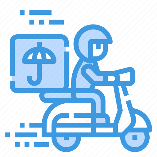 Insurance, delivery, scooter, logistic, box icon - Download on Iconfinder