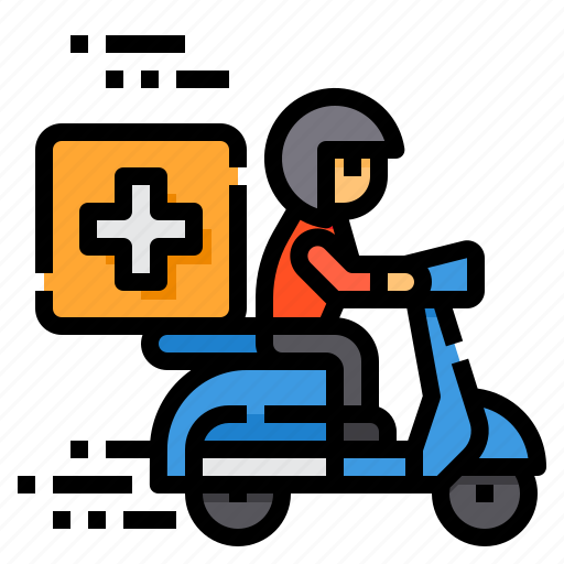 Add, delivery, scooter, logistic, box icon - Download on Iconfinder