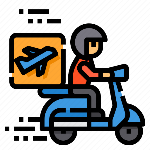 Airplane, delivery, scooter, logistic, box icon - Download on Iconfinder