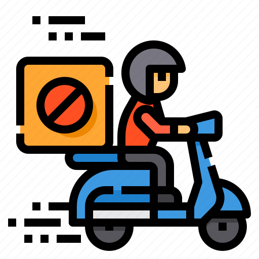Ban, delivery, scooter, logistic, box icon - Download on Iconfinder