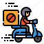 ban, delivery, scooter, logistic, box 