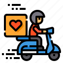 favorite, delivery, scooter, logistic, box