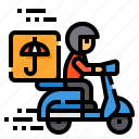 insurance, delivery, scooter, logistic, box