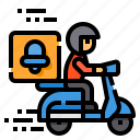 notification, delivery, scooter, logistic, box