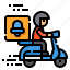 notification, delivery, scooter, logistic, box 