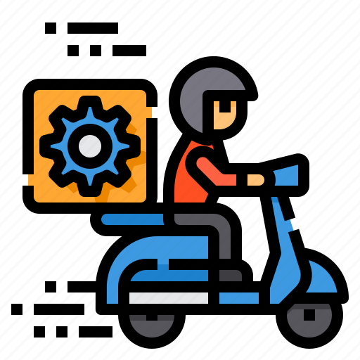Setting, delivery, scooter, logistic, box icon - Download on Iconfinder