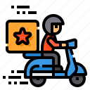 star, delivery, scooter, logistic, box