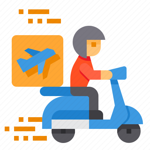 Airplane, delivery, scooter, logistic, box icon - Download on Iconfinder
