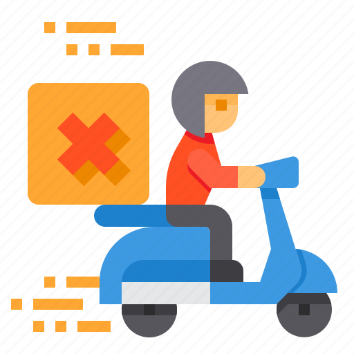 Cancle, delivery, scooter, logistic, box icon - Download on Iconfinder
