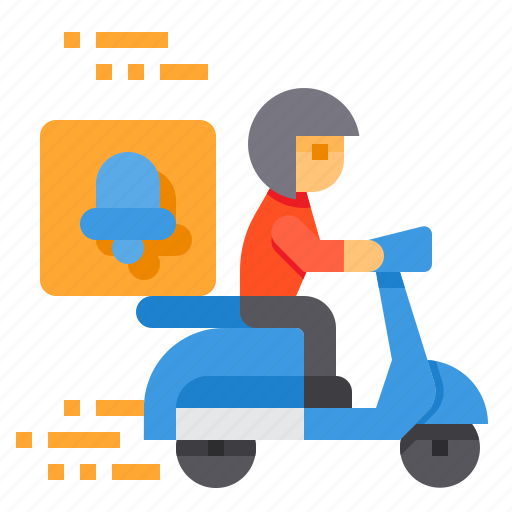 Notification, delivery, scooter, logistic, box icon - Download on Iconfinder