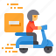 remove, delivery, scooter, logistic, box 