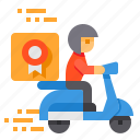 reward, delivery, scooter, logistic, box
