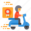 reward, delivery, scooter, logistic, box 