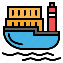 ship, delivery, cargo, badge, logistic, transport, transportation