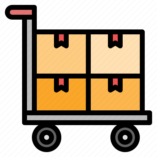 Hand, trolley, pushcart, delivery, logistics, package, shipment icon - Download on Iconfinder