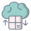 box, cloud, downloading, order, shop 