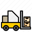 forklift, delivery, shipping, logistic, parcel