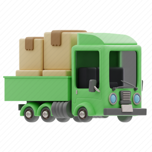 Truck, delivery, box, car, transportation, vehicle, logistics 3D illustration - Download on Iconfinder