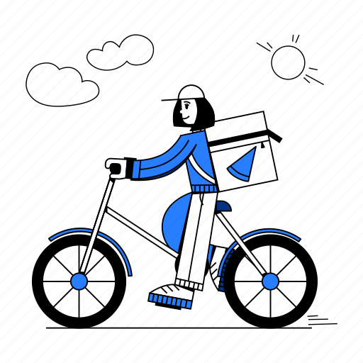 Package, bicycle, shipping, transport, transportation, bike, cycle illustration - Download on Iconfinder