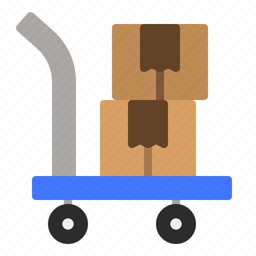Trolley, logistic, package, shipping, courier, shipment, express icon - Download on Iconfinder