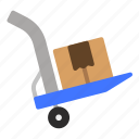 trolley, logistic, package, shipping, courier, shipment, express