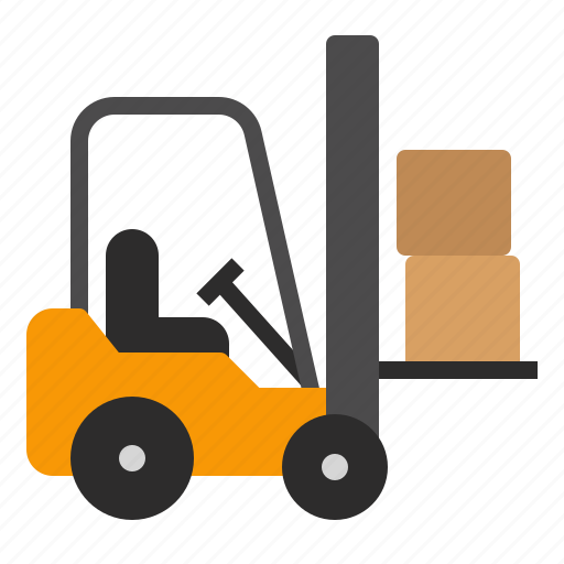 Forklift, logistic, package, shipping, courier, shipment, express icon - Download on Iconfinder