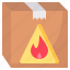 fire, package, flammable, warning 