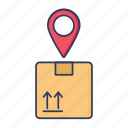 cardboard, pin, point, location, travel, box