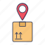 cardboard, pin, point, location, travel, box 