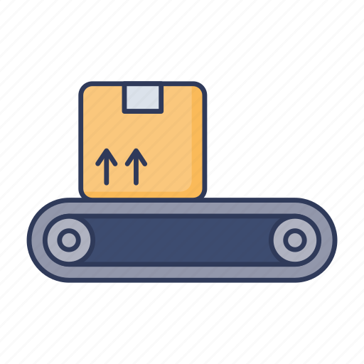 Conveyor, machine, belt, box, package icon - Download on Iconfinder
