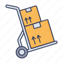 delivery, cart, trolley, box, package