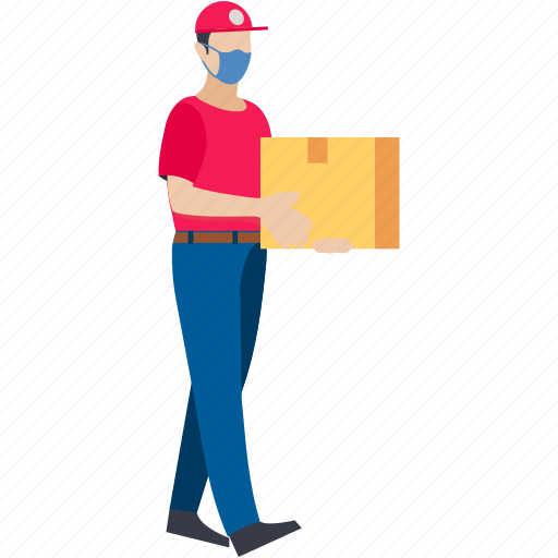 Delivery, logistics, parcel, deliveryboy, box, package, courier illustration - Download on Iconfinder