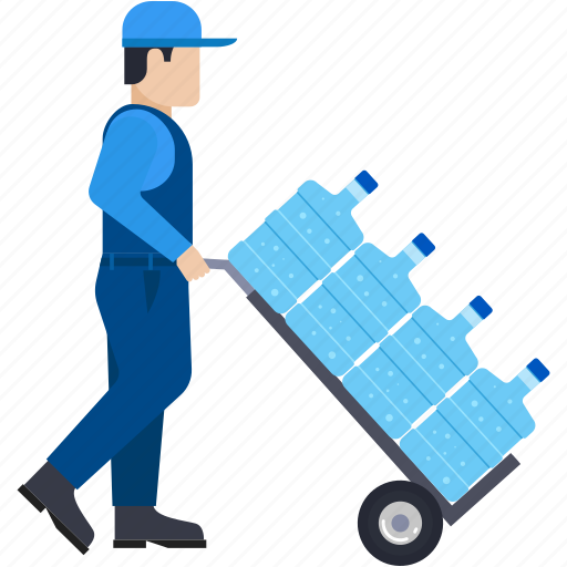 Delivery, logistics, deliveryboy, water, supply, home delivery illustration - Download on Iconfinder