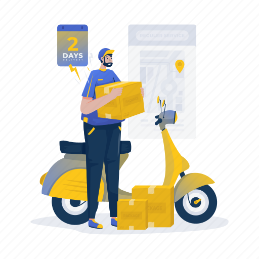 Delivery, shipping, service, courier, package, logistic, order illustration - Download on Iconfinder