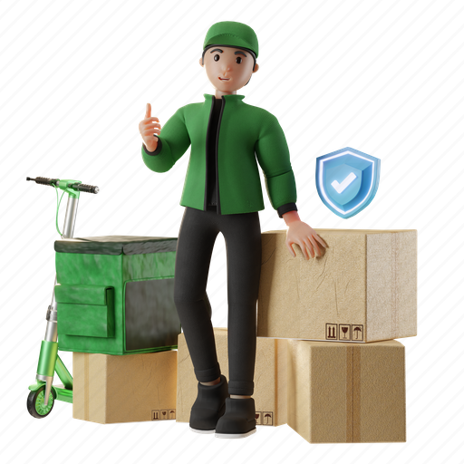 Delivery, service, courier, business, technology, scooter, shipping 3D illustration - Download on Iconfinder